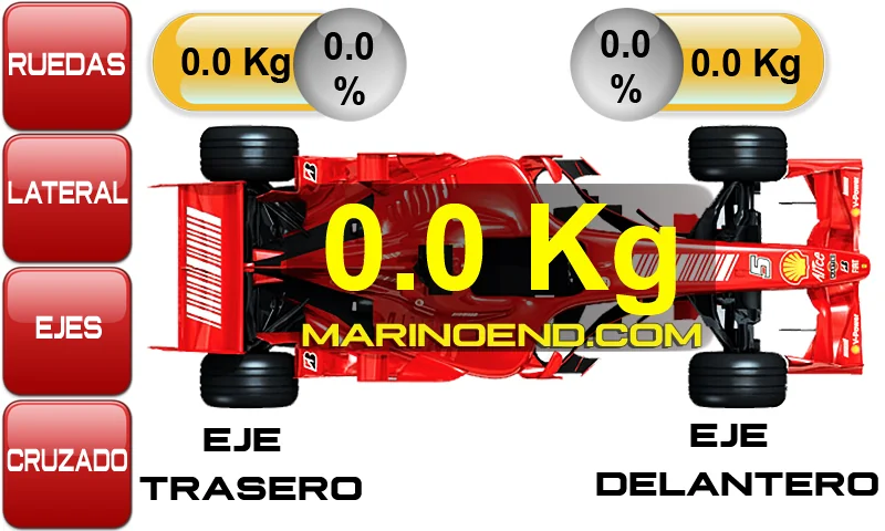 Pantalla de distribución de pesos por ejes